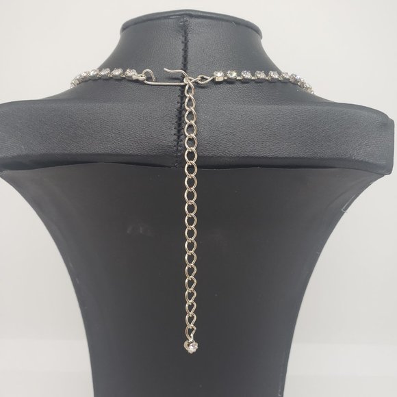 Vintage Iridescent Silver Cubic Zirconia Choker - Picture 9 of 12